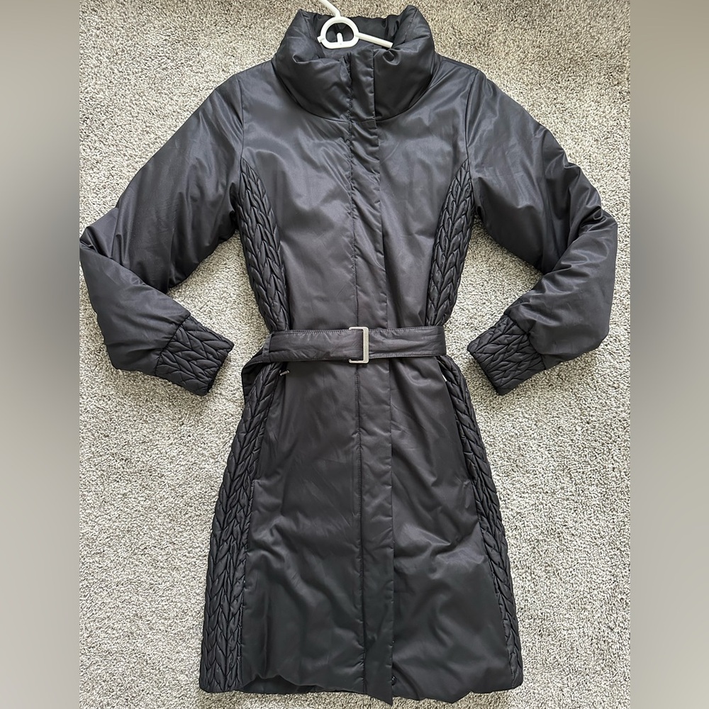 Patagonia Down Black Puffer Coat with Belt
